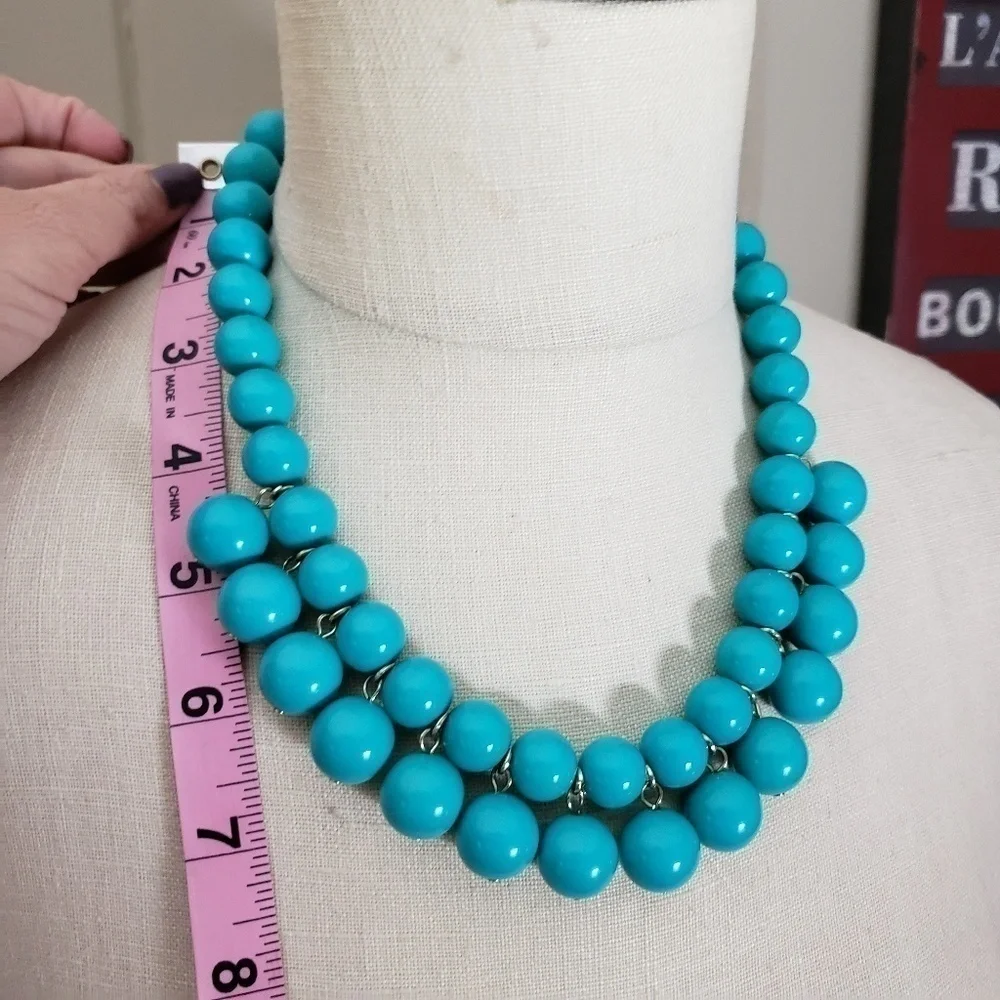 Vintage Turquoise blue statement necklace
